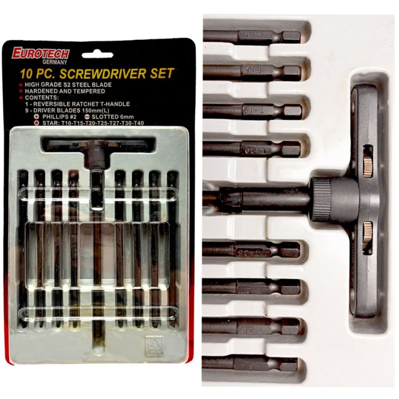 Destornillador con mango T - Torx Plano Phillips