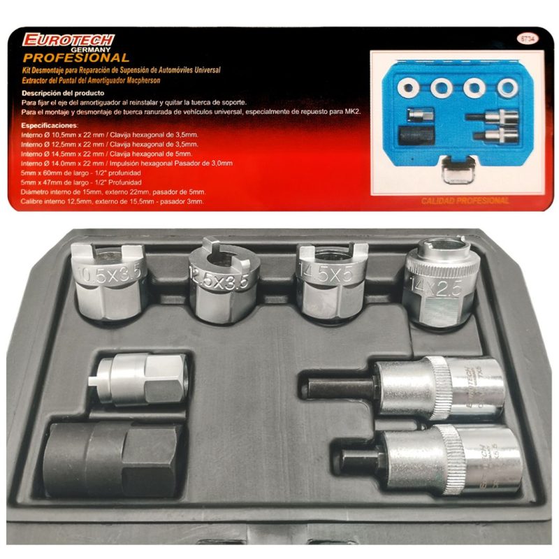 Desmontaje suspensión amortiguador - kit 8 pcs.