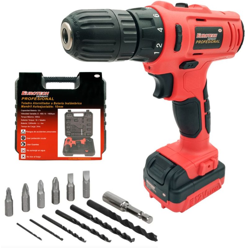 Taladro atornillador a batería - 10 mm - 12v