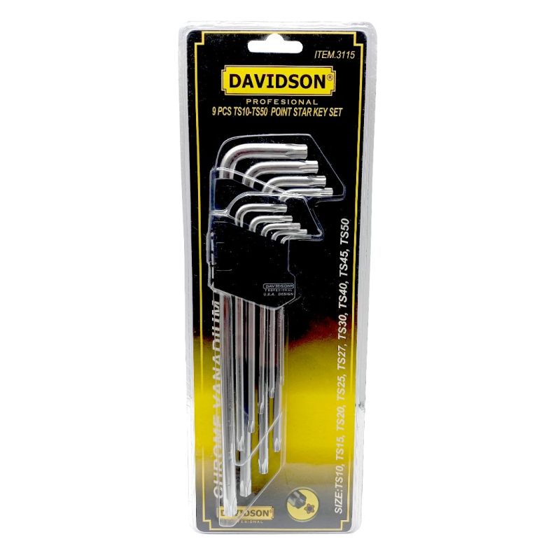 Llaves largas Torx 5 alas - 9 pcs.