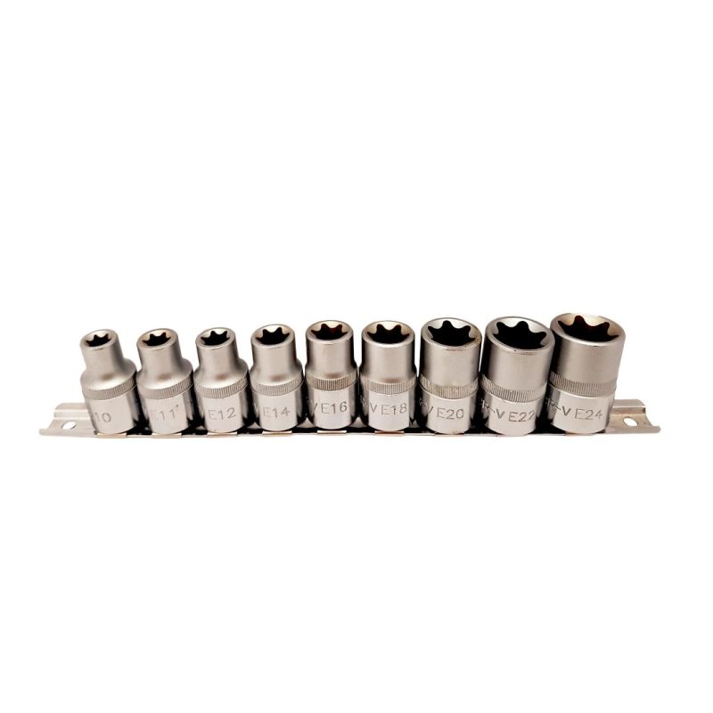 Tubos Torx hembra - encastre 1/2" - 9 pcs.