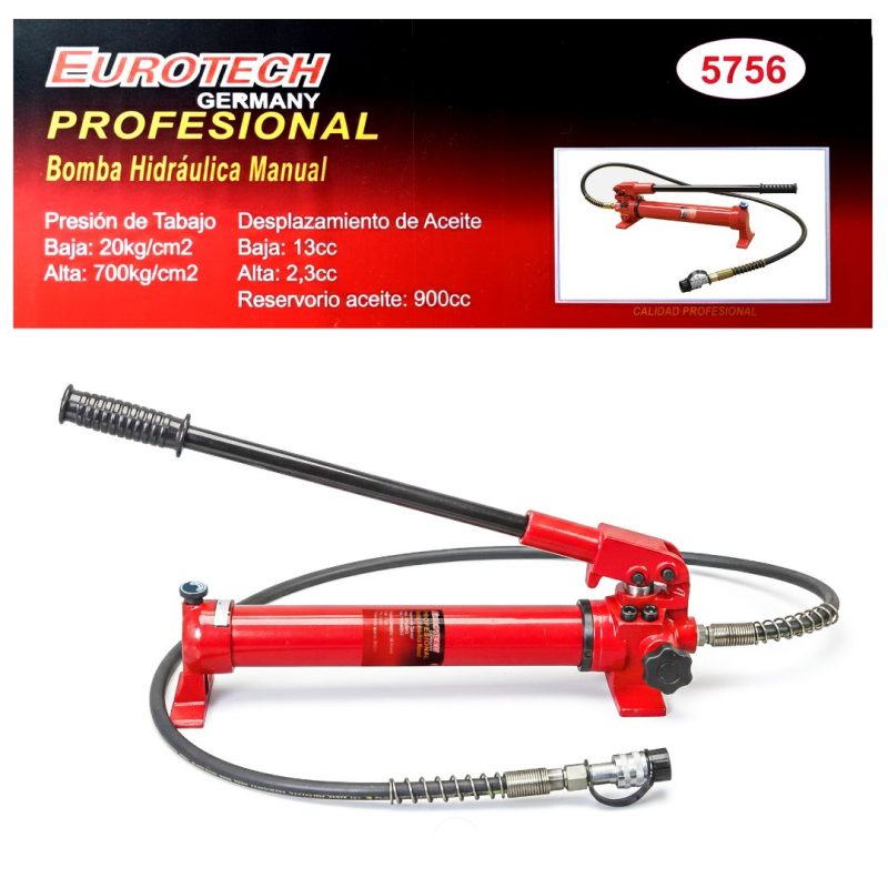 Bomba Hidráulica Manual - 20 a 700 Kg/cm2